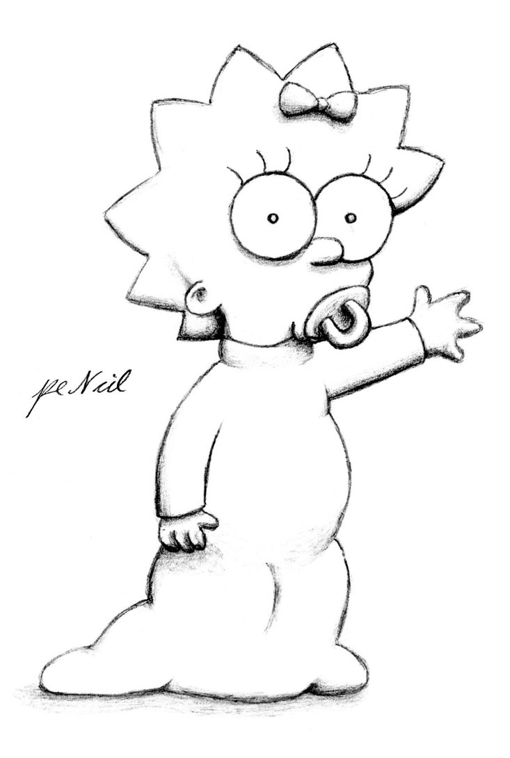 733x1090 Maggie Simpson By Pencilir