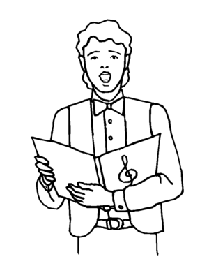 300x371 Choral Boy Singer Coloring Page
