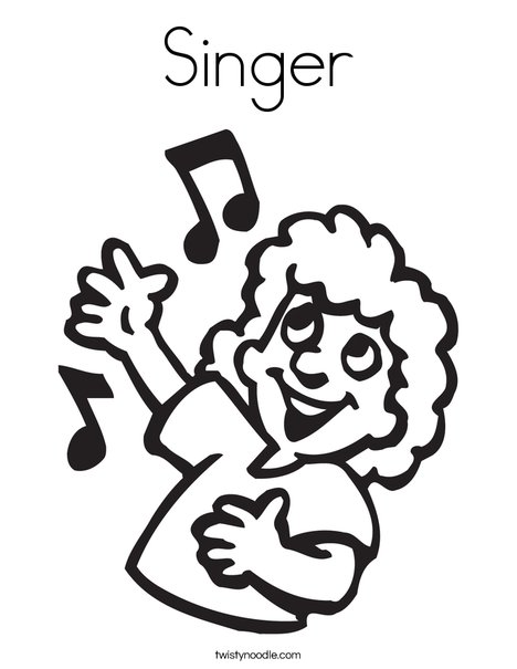 468x605 Singer Coloring Page