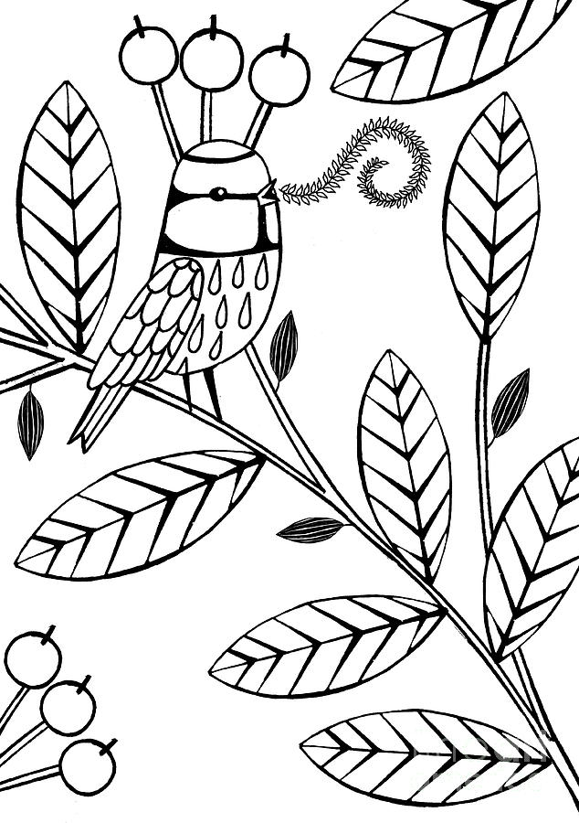 634x900 Singing Bird Drawing By Anne Vasko