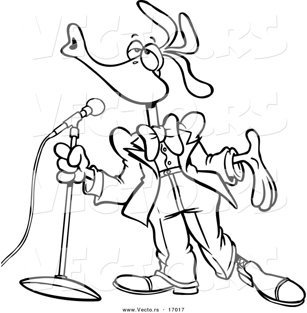 1024x1044 Vector Of A Cartoon Singing Bird