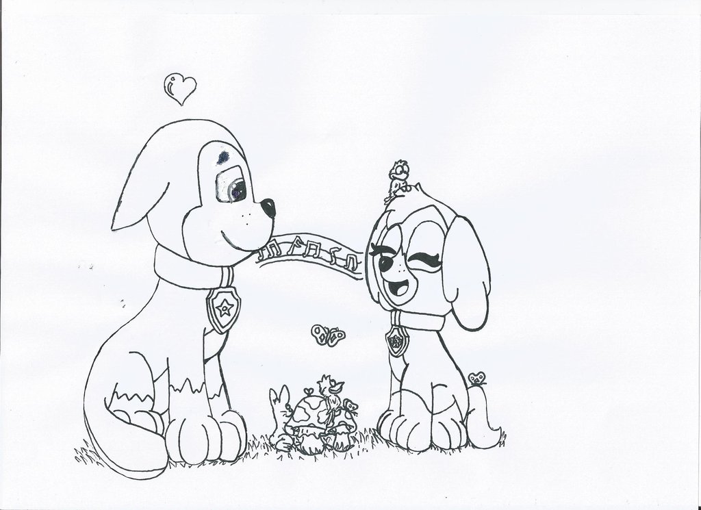 1024x745 Paw Patrol Singing Skye With Chase By Pawpatrolfan66