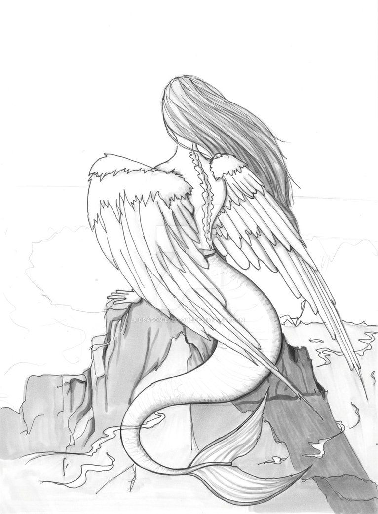 766x1043 Siren Lineart By Dragon Eyede
