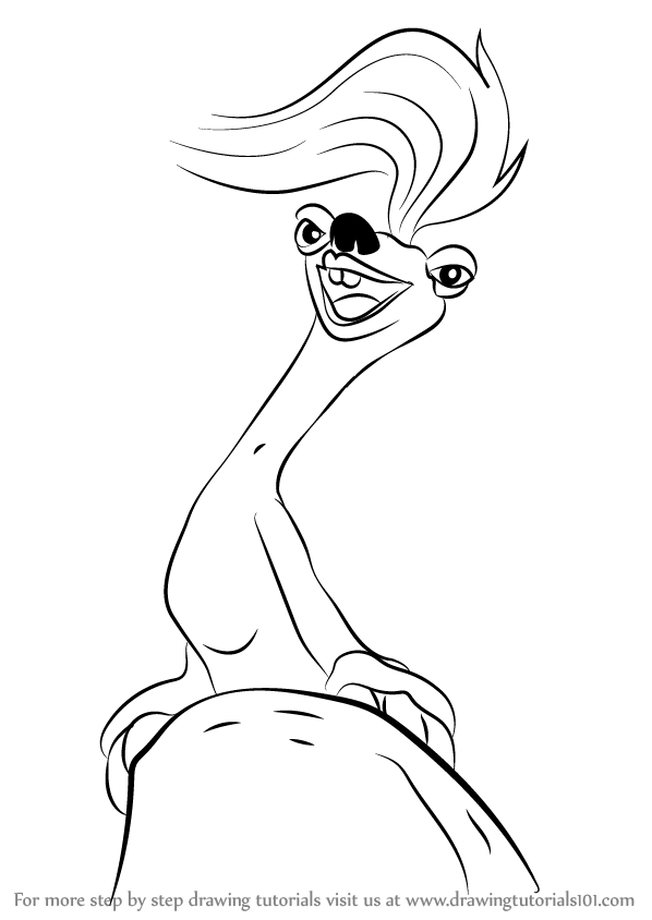 598x844 Learn How To Draw Sloth Siren From Ice Age (Ice Age) Step By Step