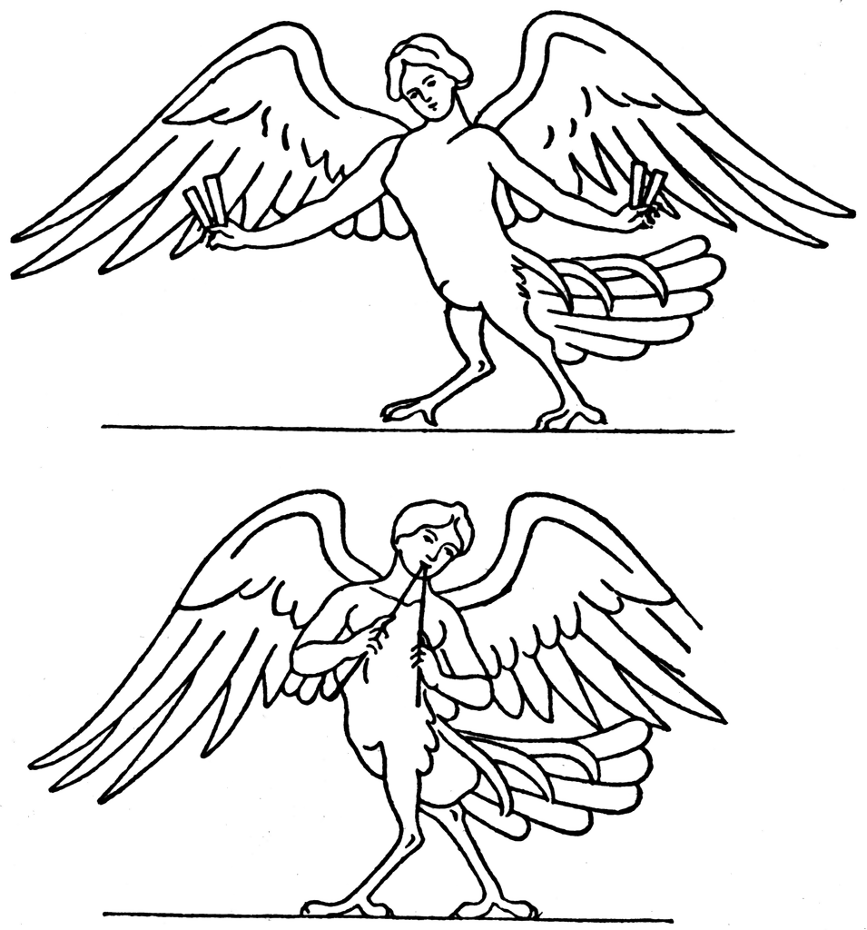 955x1024 Sirens On A Greek Funeral Marble Clipart Etc