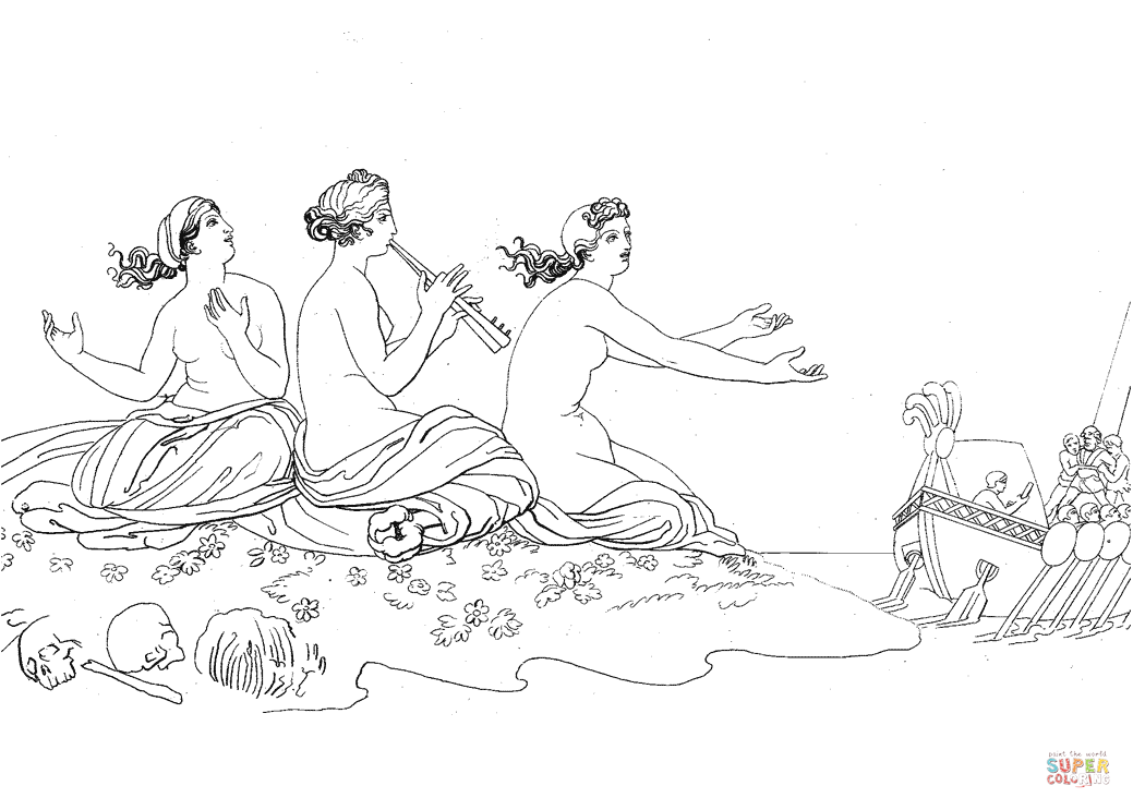 1039x743 The Sirens Coloring Page Free Printable Coloring Pages