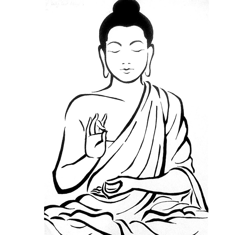 Sitting Buddha Drawing at GetDrawings | Free download