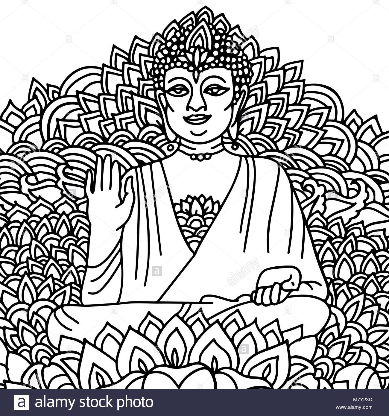 1300x1390 Sitting Buddha Stock Vector Images