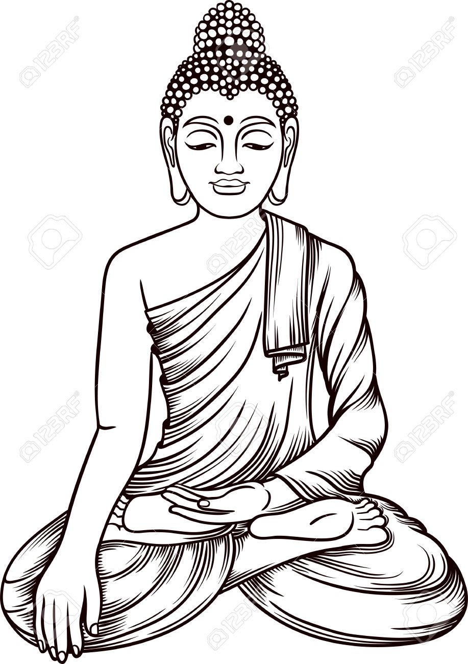 Sitting Buddha Drawing at GetDrawings | Free download