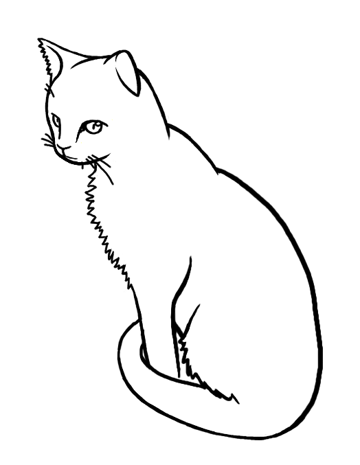 524x677 Sitting Cat Lineart By Blakperl