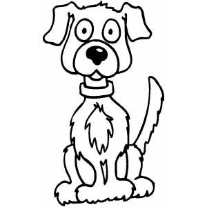 300x300 Sitting Dog Coloring Page