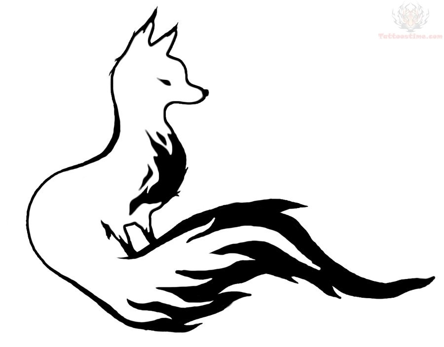 900x704 Sitting Fox Tattoo Design Tattoos Fox Tattoo