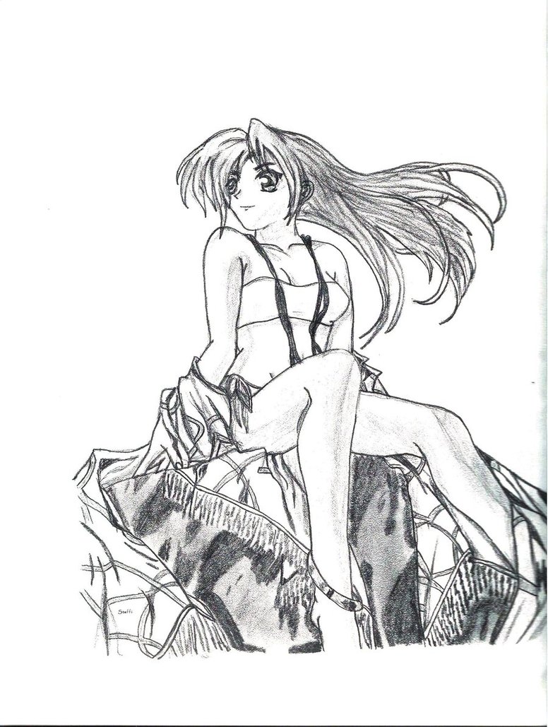 776x1029 Girl Sitting Rock By Laaleh