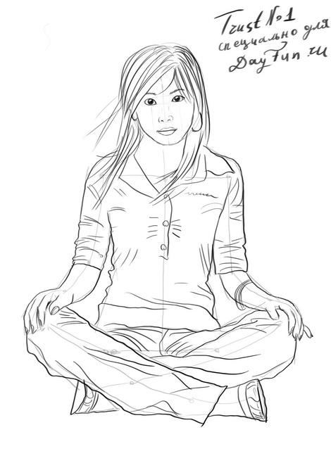 470x641 How To Draw A Sitting Girl Step By Step