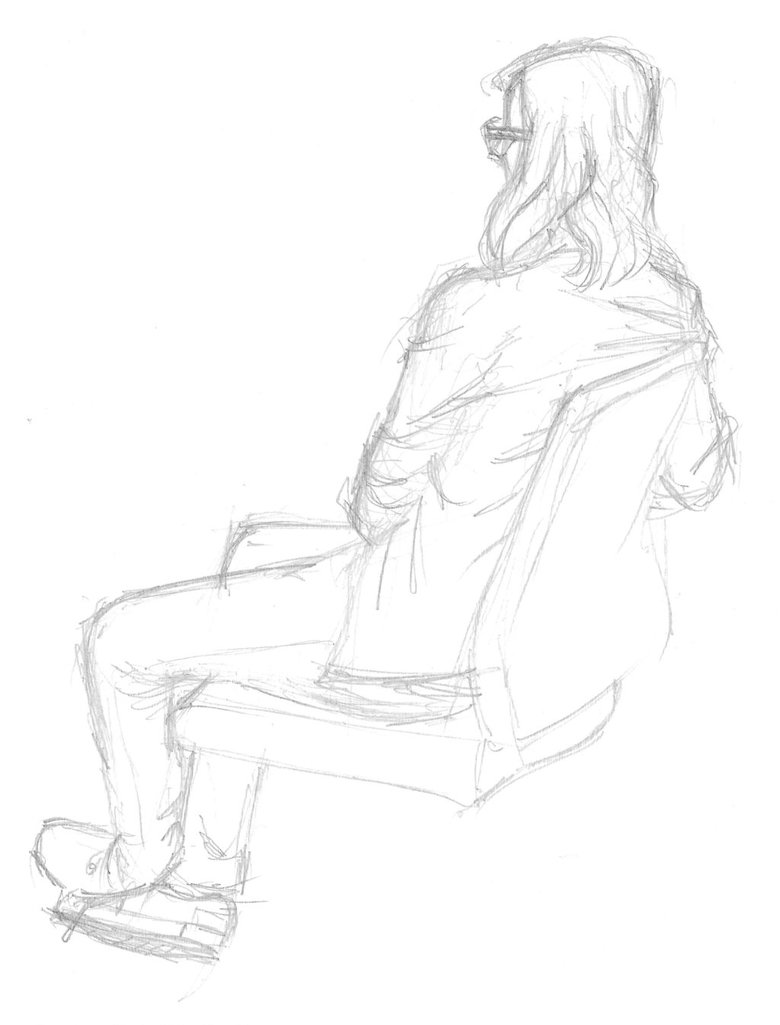 780x1025 Pencil Sketch Sitting Girl By Barbarian J