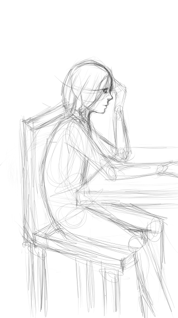 349x623 Sitting Girl Sketch By Shadowpath P