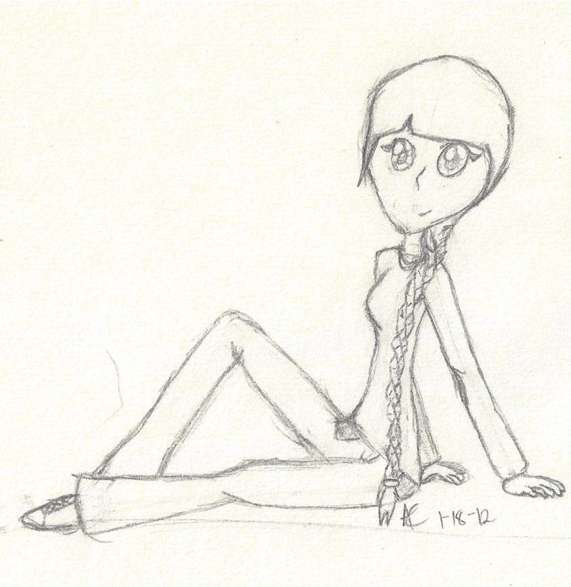 800x822 Sitting Girl (Sketch) By Silvera95