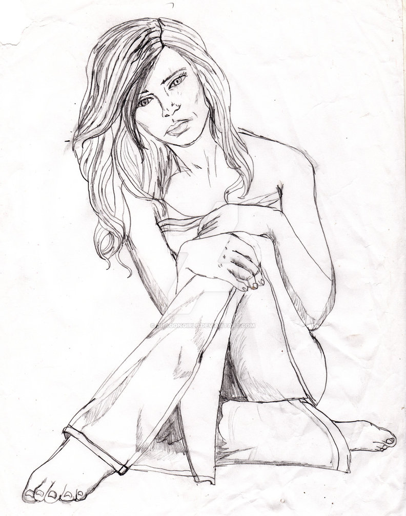 792x1008 Sitting Girl By Dragongirlb