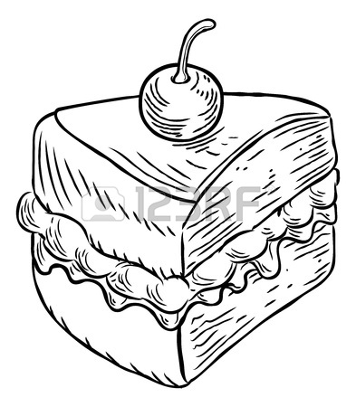 393x450 A Jam And Cream Victoria Sponge Cake Slice With Cherry, Hand