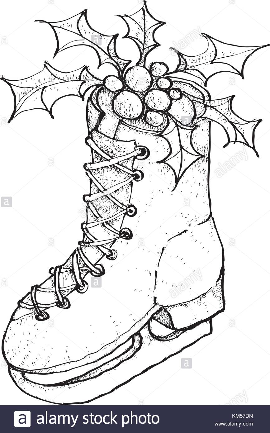 867x1390 Illustration Hand Drawn Sketch Of Lovely Christmas Skate
