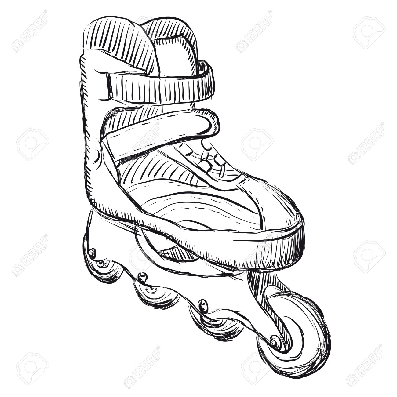 1300x1300 Roller Skates Sketch Illustration Royalty Free Cliparts, Vectors