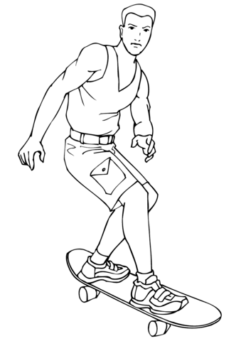 339x480 Man Riding On Skateboard Coloring Page Free Printable Coloring Pages