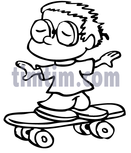 438x512 Free Drawing Of A Skateboard Boy 2bw From The Category Sports