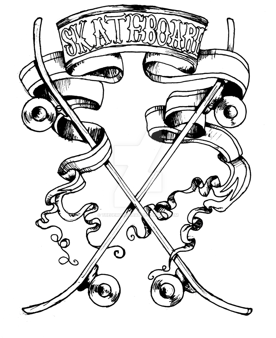 900x1101 Skateboard Crest By Thedemonshihat