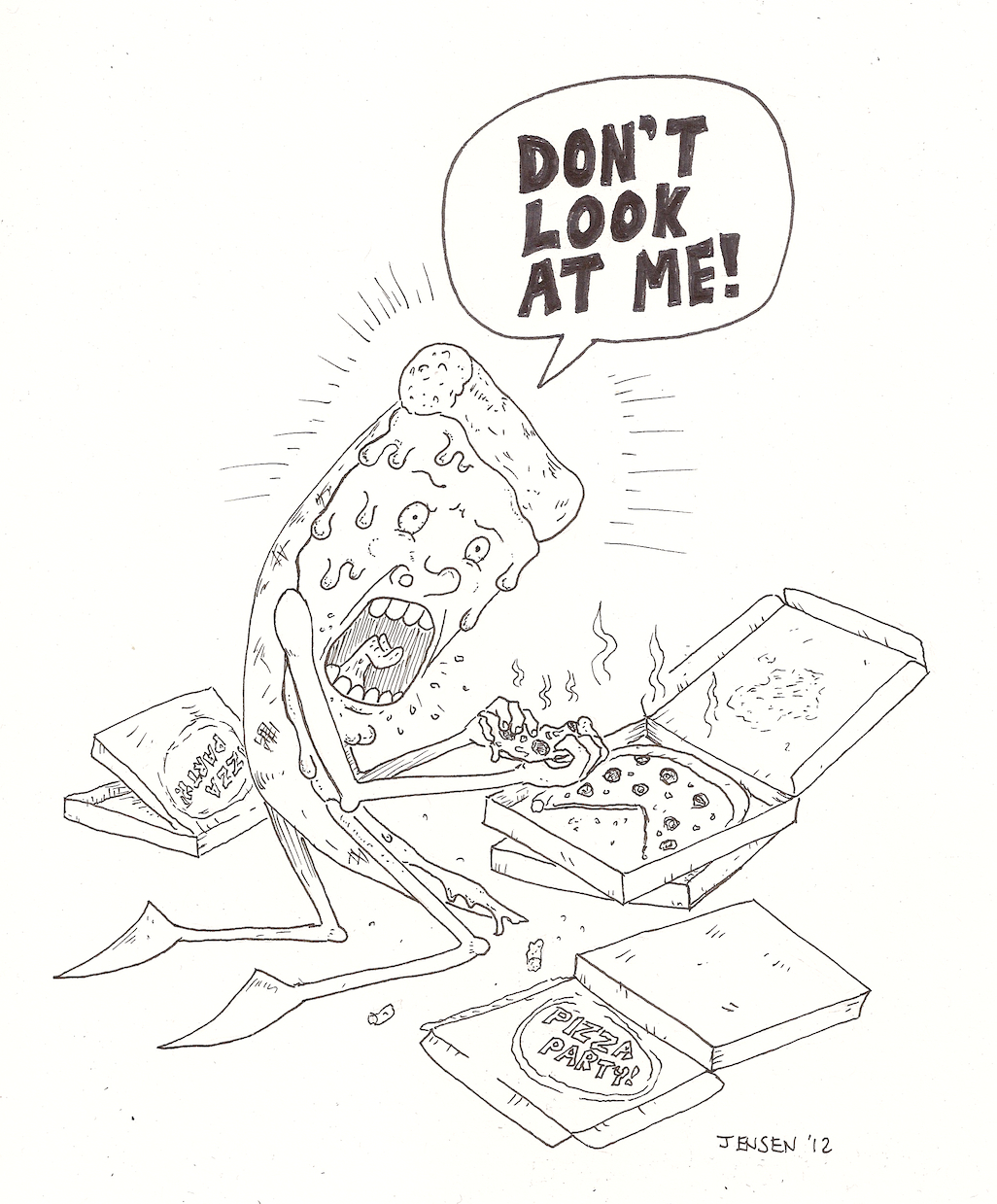 1026x1239 Pizza Eating Pizza Drawing By Ben Jensen Pizza