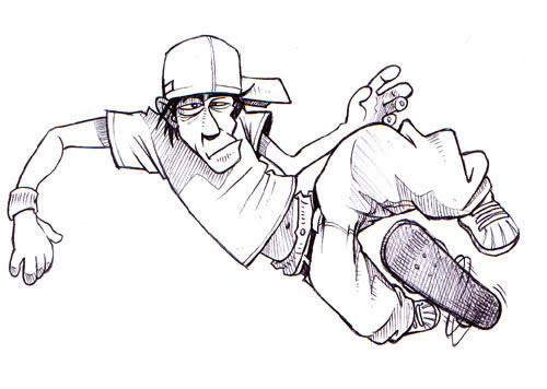 500x356 Skater Cartoon By Tothman