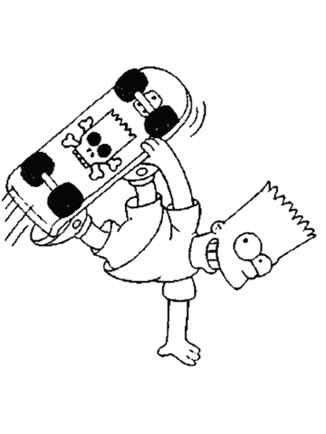 360x480 Bart On Skateboard Coloring Page Free Printable Coloring Pages