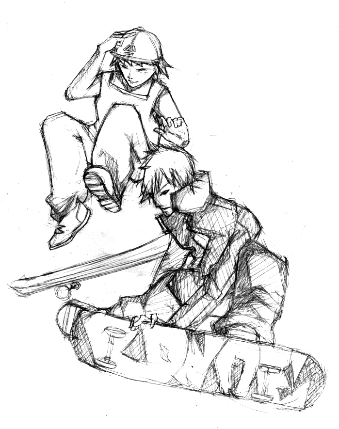 699x885 Skateboarding Sketch By Yohred