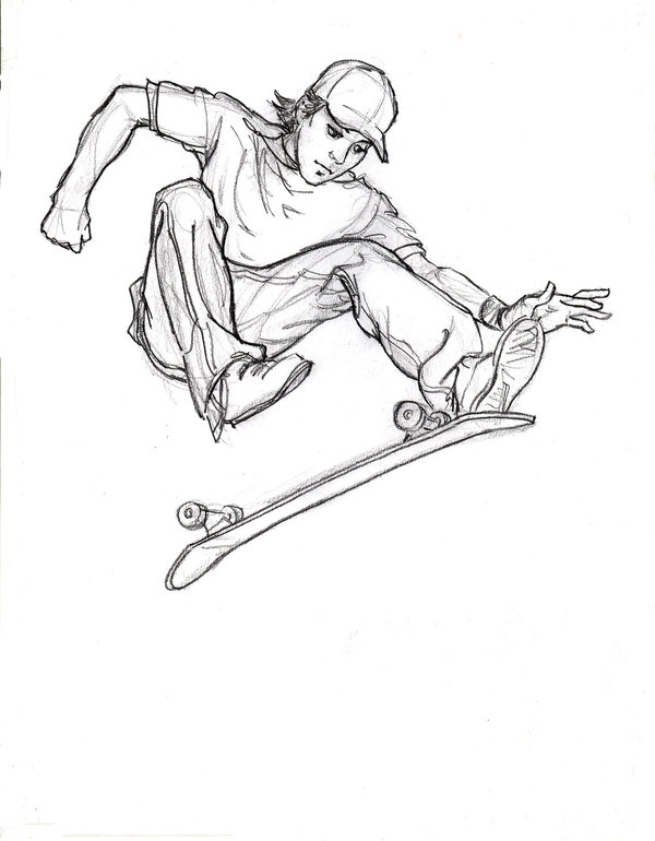 Skateboarding Drawing at GetDrawings | Free download