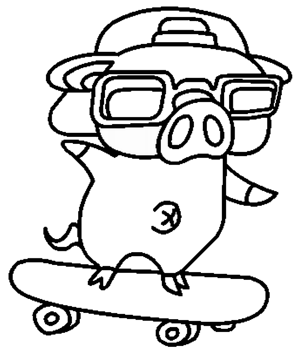 1015x1200 Skateboard Coloring Pages
