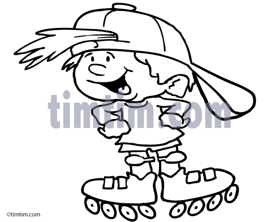 549x437 Free Drawing Of A Roller Skater Boy Bw From The Category Sports
