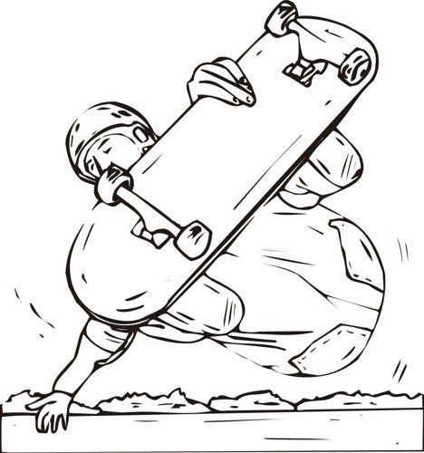 468x500 Skateboarder Handgrab Decal Wall Sticker Skateboard Skater Skate