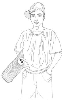 236x346 Skater Boy I Started Out Drawing Him With Pencil And Ink, Then