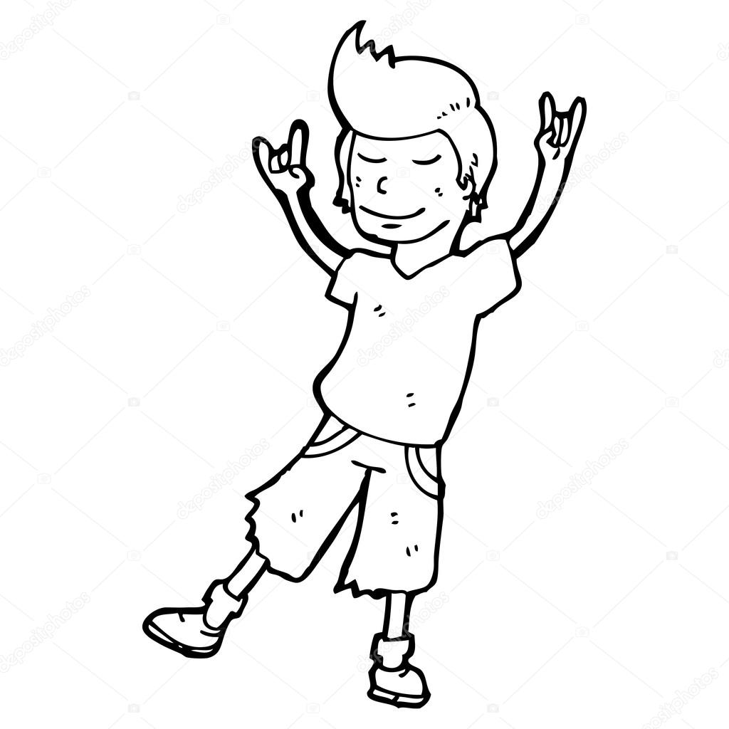 1024x1024 Cartoon Skater Boy Rocking Out Stock Vector Lineartestpilot