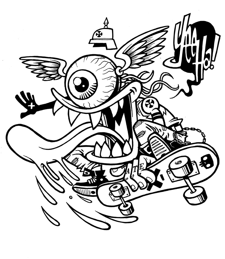 737x850 Jim Phillips Inspired Skater 1