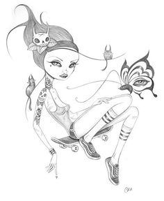 236x288 Artwork By Alyssa L Tanner Of Alt Illustration. Skater Girl