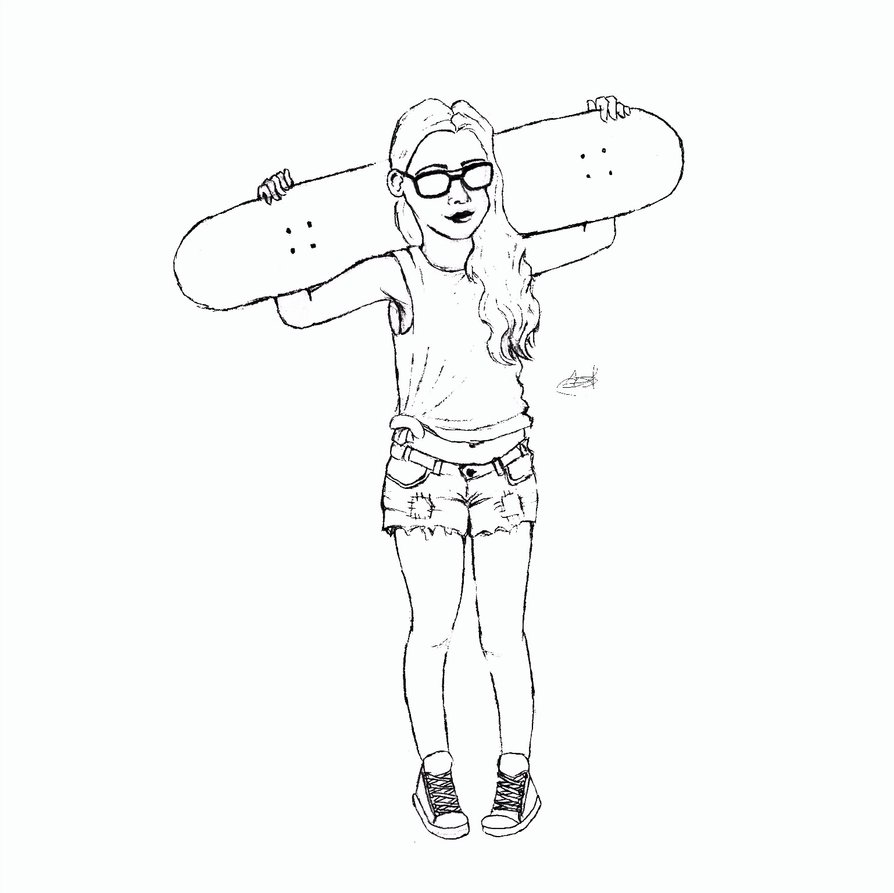 894x893 Skater Girl Part 1 By Inkstandy