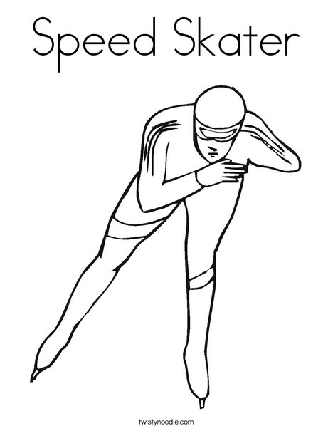 468x605 Speed Skater Coloring Page
