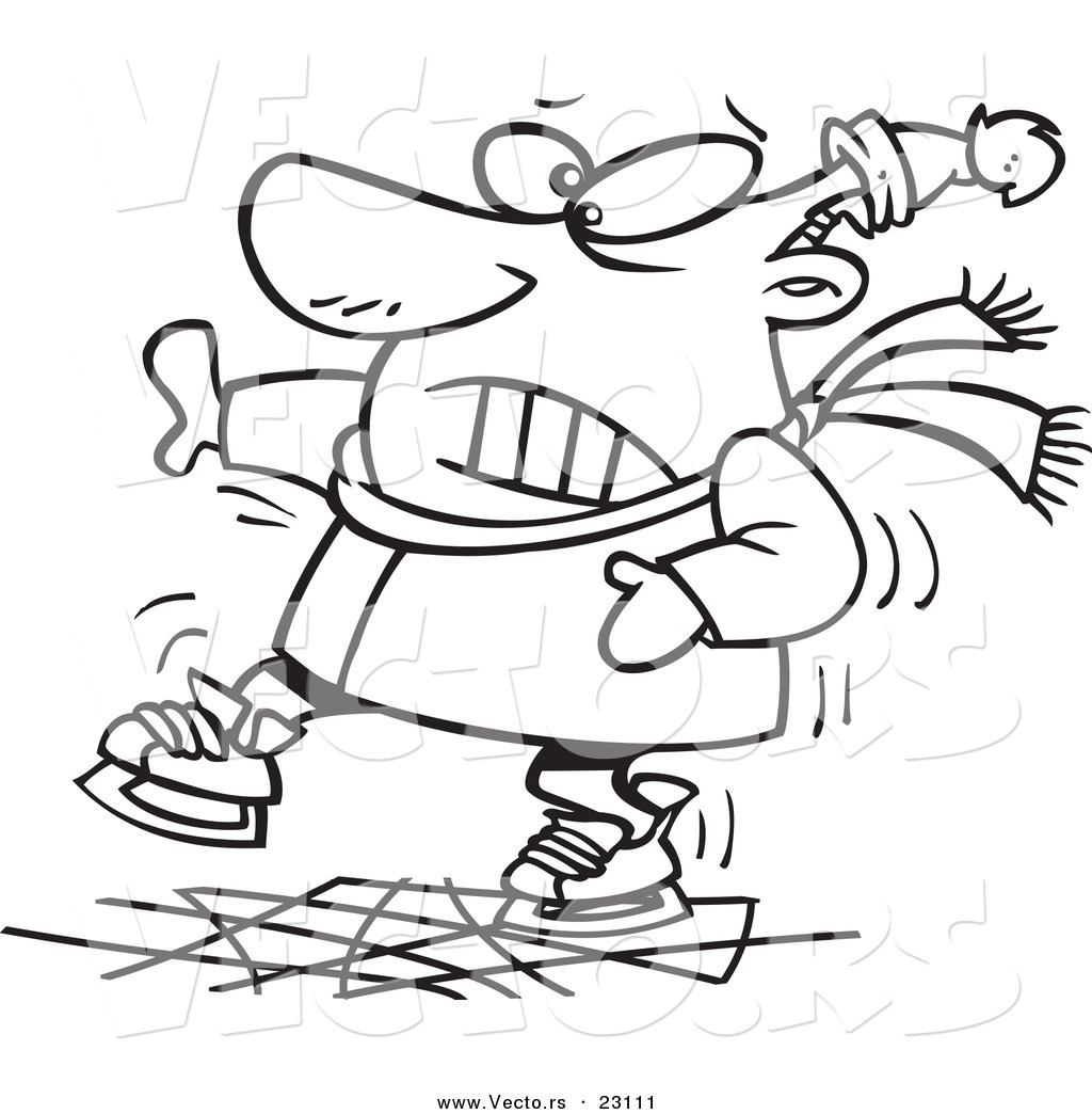 1024x1044 Vector Of A Cartoon Shaky Ice Skater