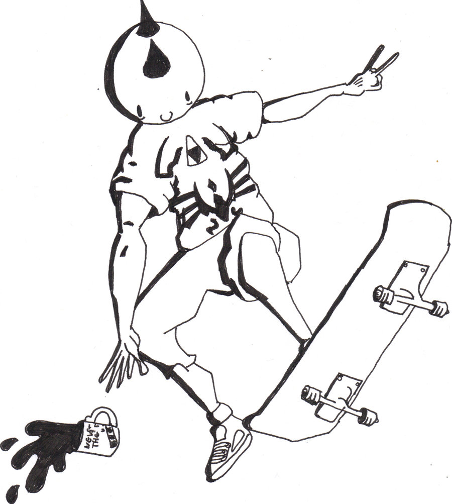 900x1003 Coffee Sipping Skater Punk By Rogums