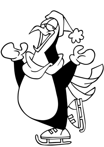 339x480 Penguin Ice Skating Coloring Page Free Printable Coloring Pages
