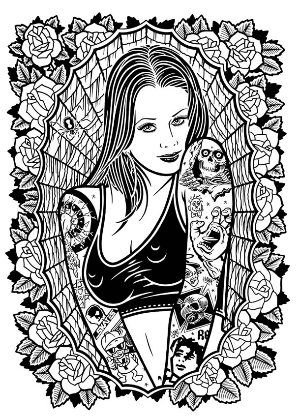 610x850 Pretty Girls, Skate And Tattoos 16 Pin Ups By Mike Giant