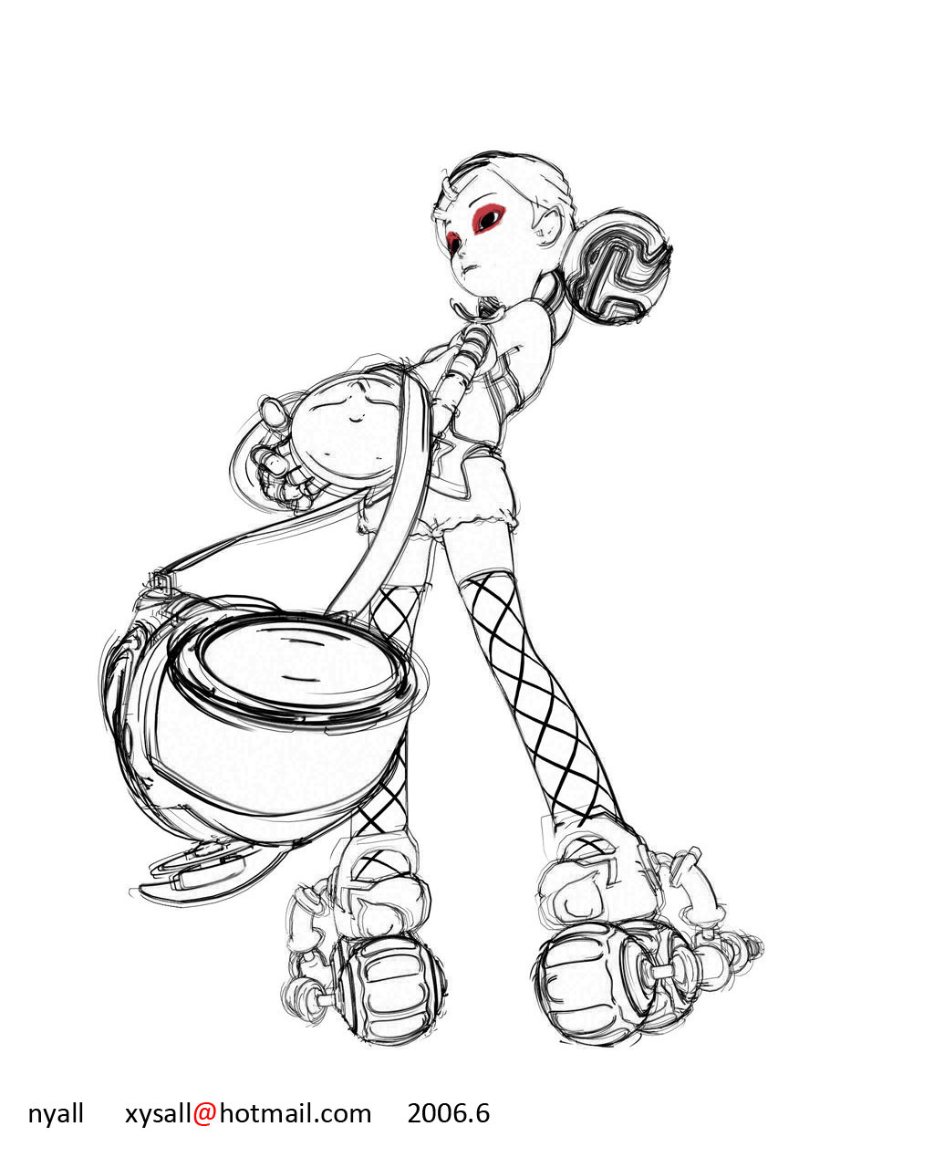 1024x1280 Roller Skate Girl01 By Nyall