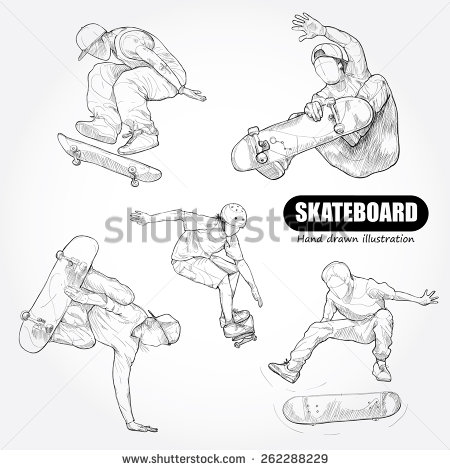450x470 Skateboarding. Drawing Vector Drawing One Of My Skills