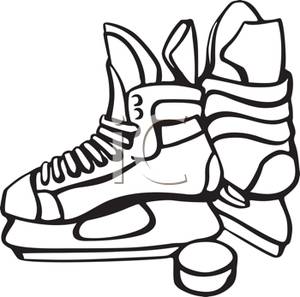 300x297 Pair Of Ice Hockey Skates And A Puck