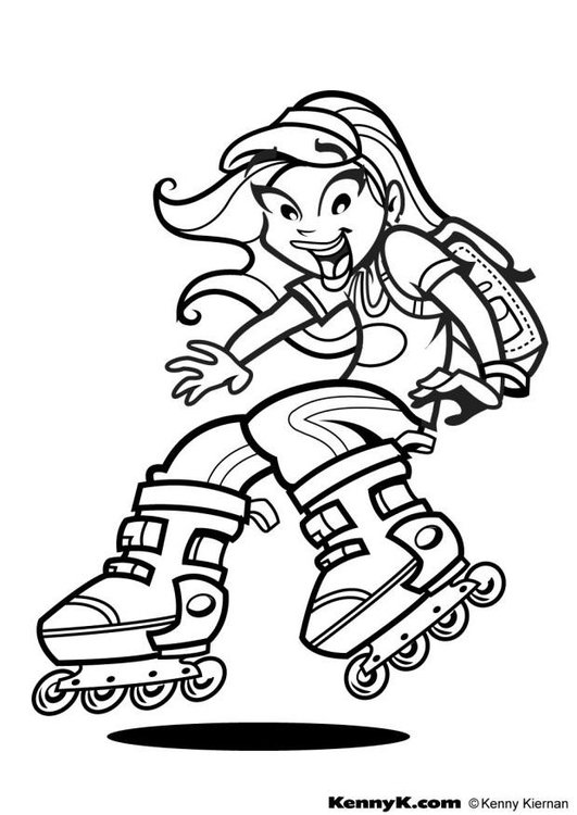 531x750 Coloring Page Roller Skate
